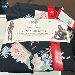 Flora Nikrooz Black Floral Pajama Set